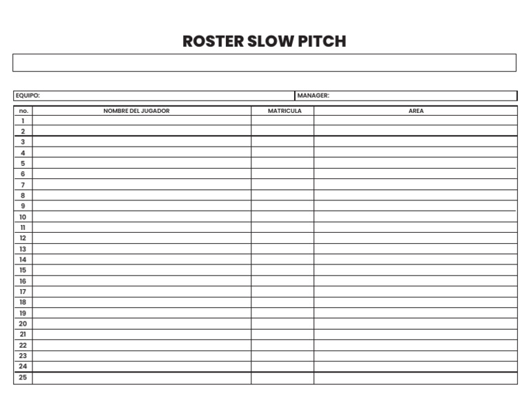 Roster Slowpitch | PDF
