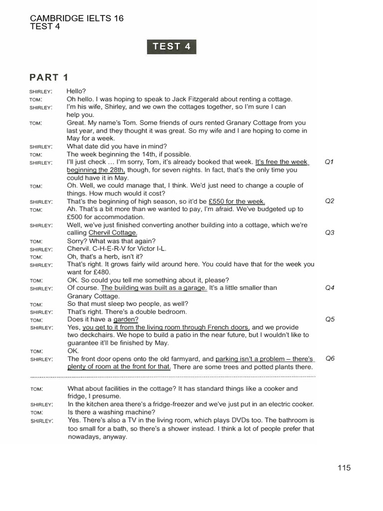 Cam 16 Test 4 Tapescript | PDF | Kitchen Stove