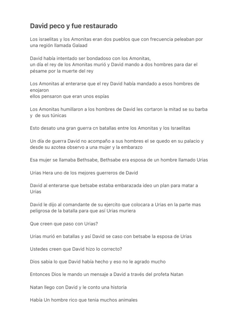 David Peco y Fue Restaurado | PDF