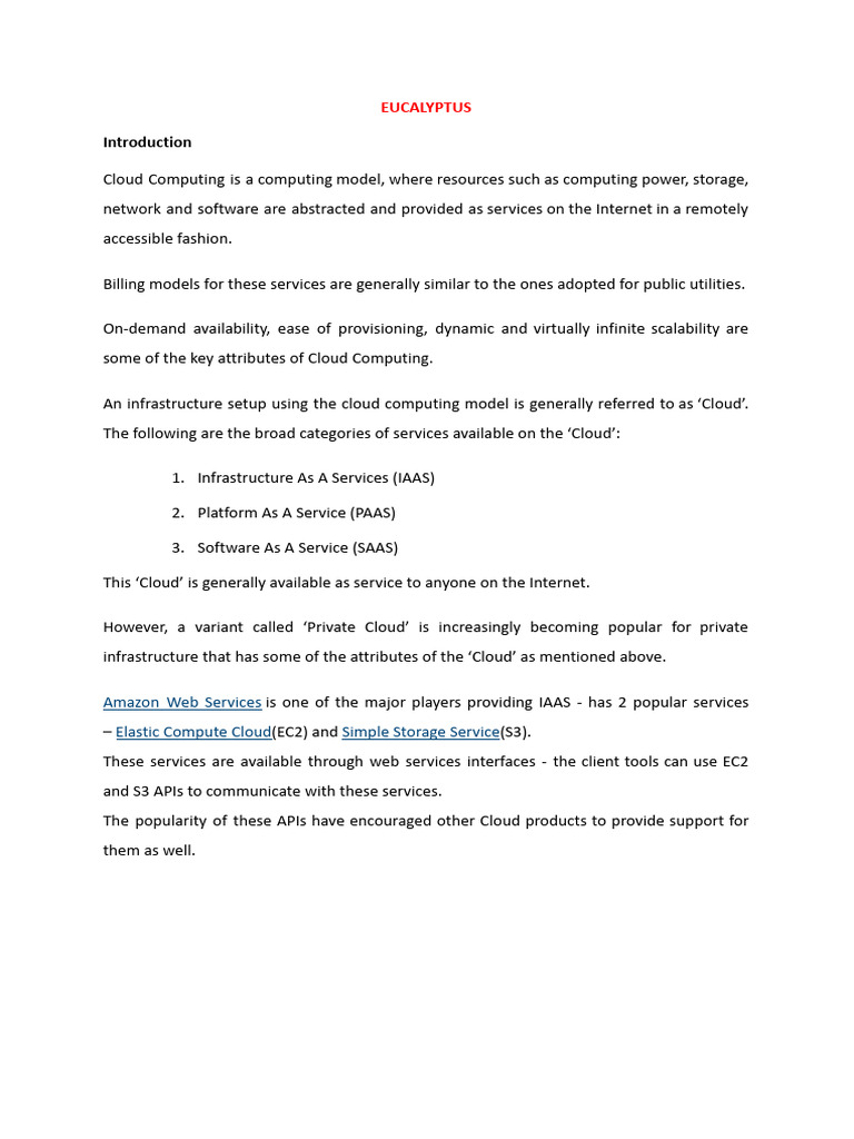 Eucalyptus | PDF | Cloud Computing | Virtual Machine