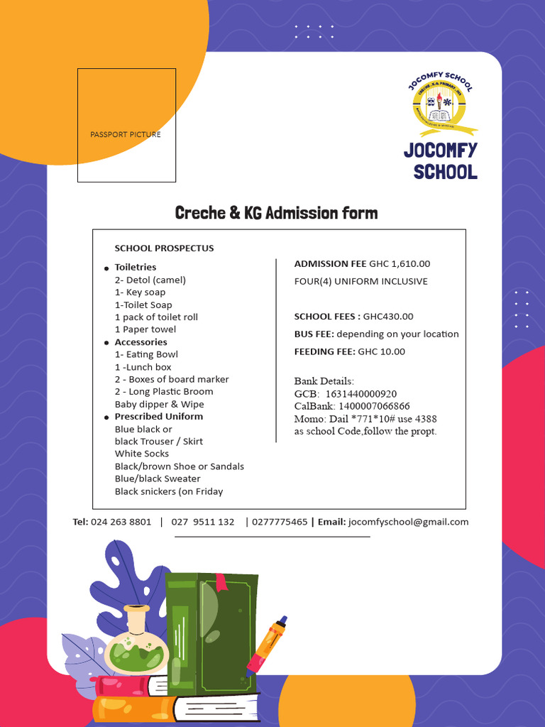 Creche & KG Admission Form | PDF | Fee | Payments