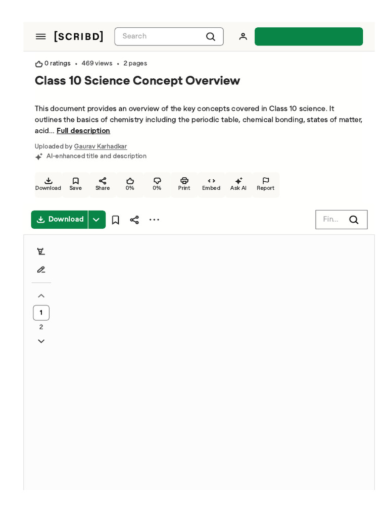 Class 10 Science Key Concepts Guide | PDF