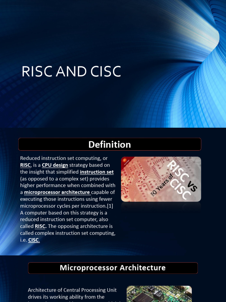 RISC vs CISC: CPU Architecture Explained | PDF | Central Processing ...