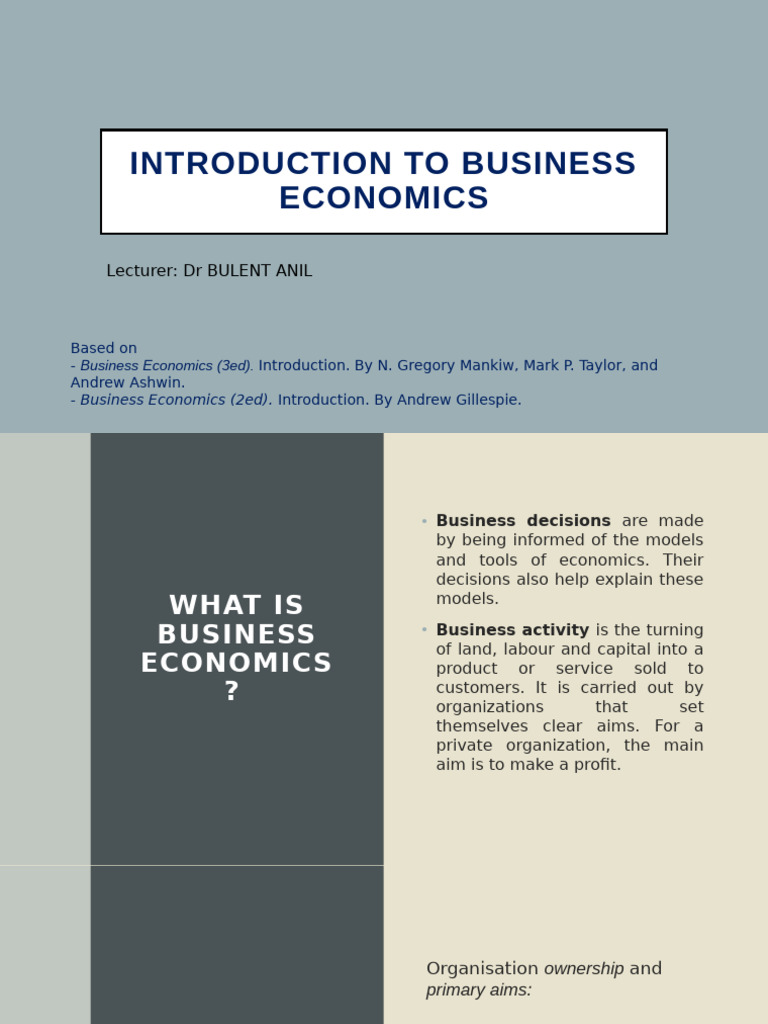 Introduction To Business Economics | PDF | Market (Economics) | Economics