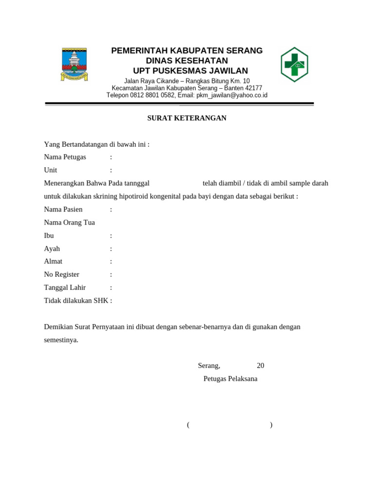 Surat Keterangan SHK | PDF