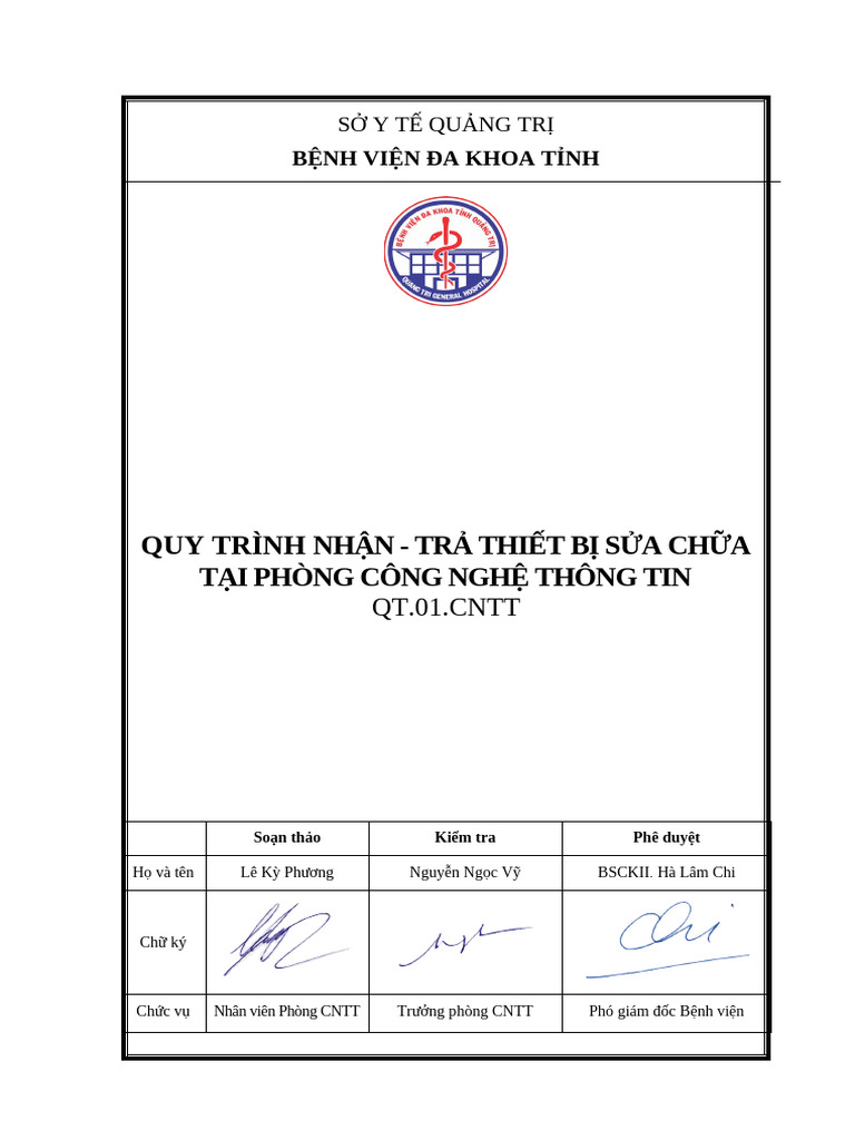 QT 01 CNTT Quy Trinh Nhan Tra Thiet Bi Sua Chua Tai Phong Cong Nghe ...
