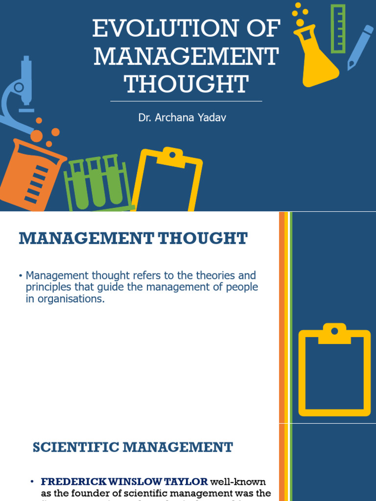 Evolution of Management Thought Overview | PDF | Bureaucracy | Supply Chain