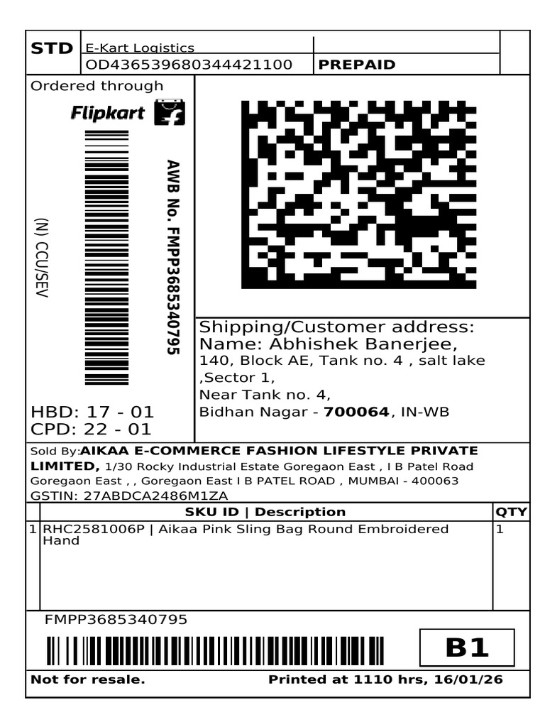 Flipkart Labels 16 Jan 2026 11 10 - Success | PDF