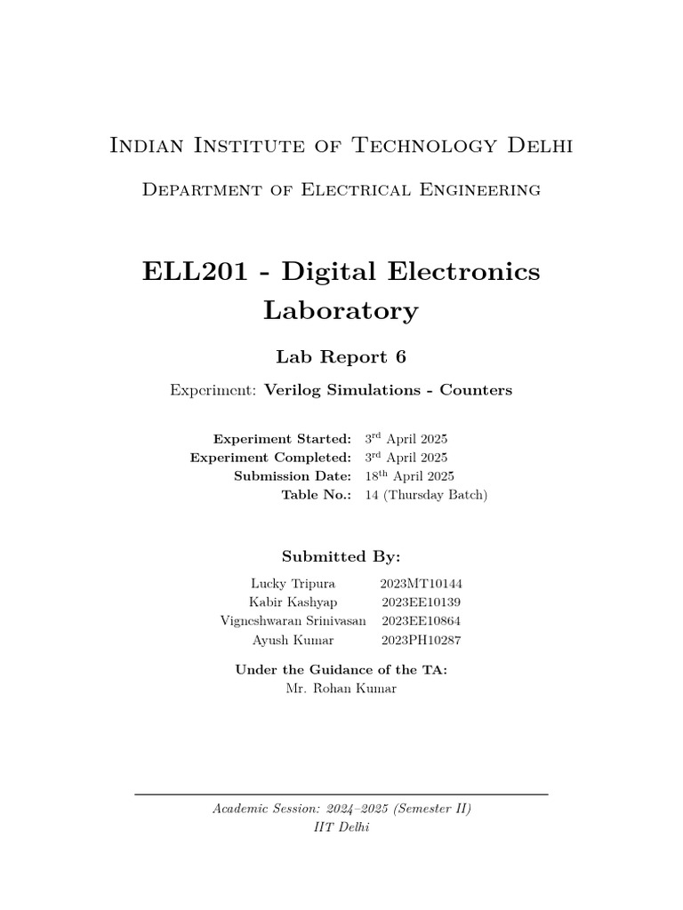 Experiment 6 (2023PH10287) | PDF