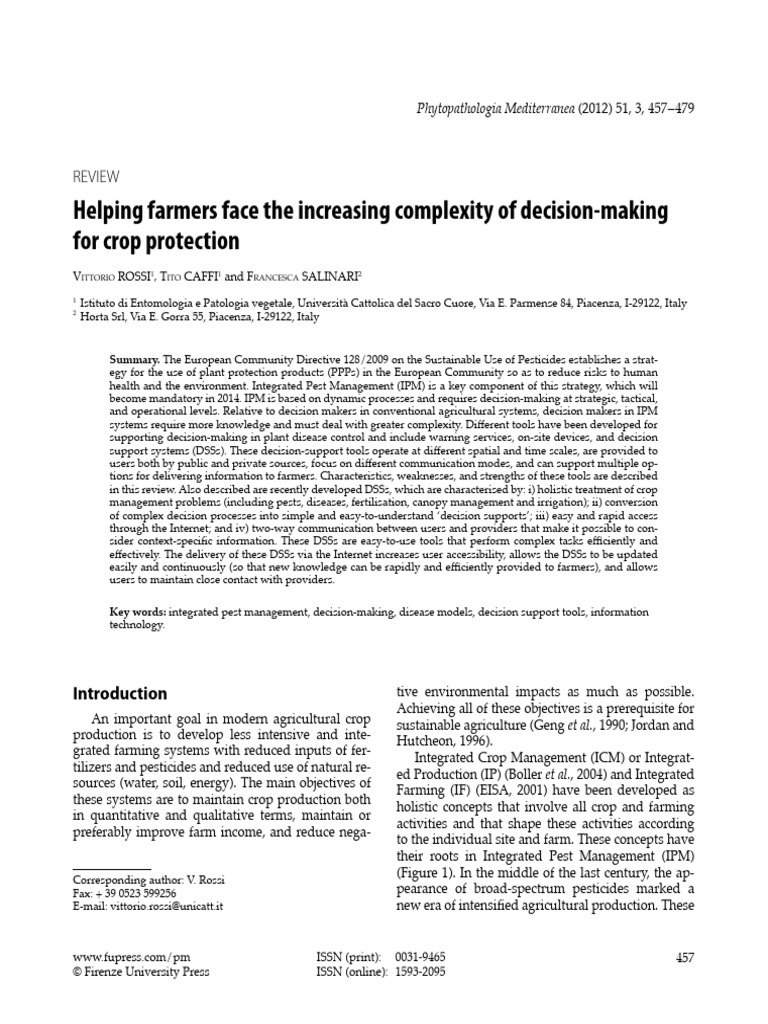 Helping Farmers Face The Increasing Complexity of | PDF | Pesticide ...