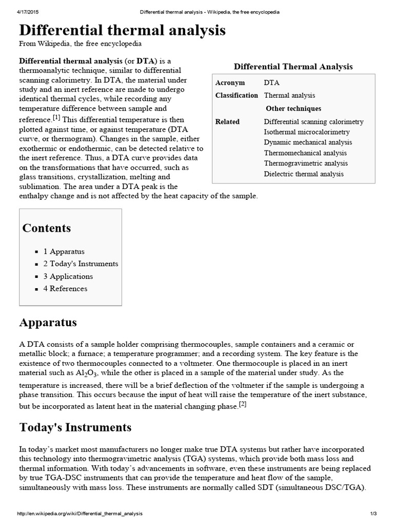 Differential Thermal Analysis Explained | PDF | Thermal Analysis ...