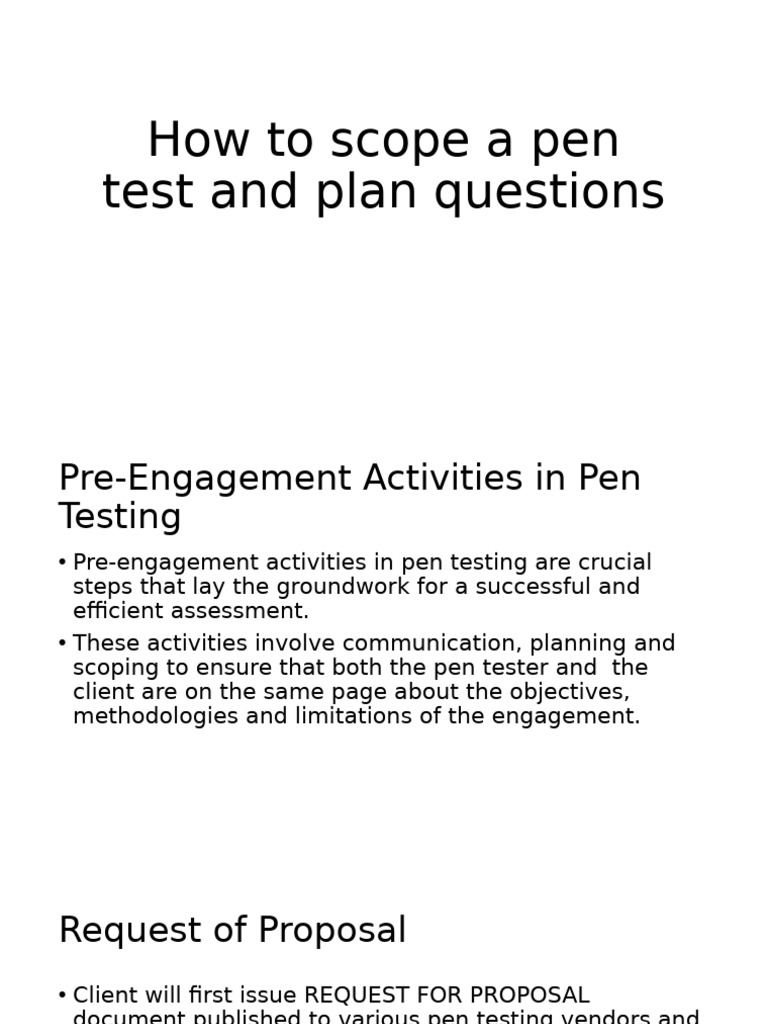 Pen Test Scoping and Planning Guide | PDF | Project Management ...