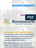 Ravensworth Baptist Church Announcements, 6/24/12