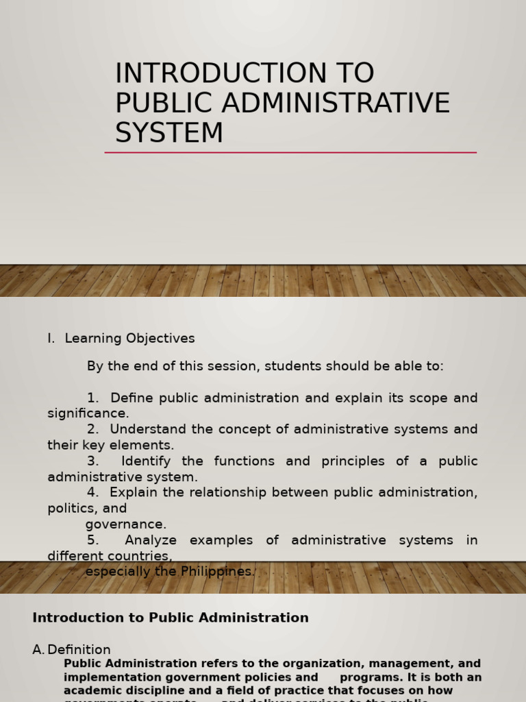 Introduction To Public Administrative System | PDF | Public ...