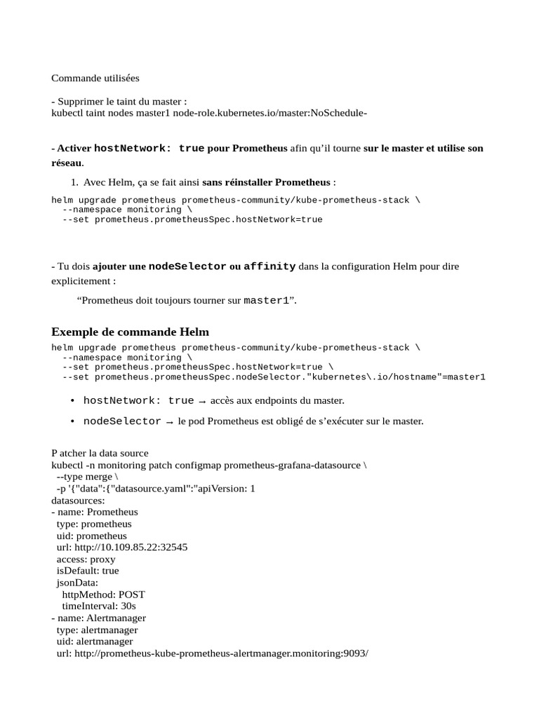 Configurer Prometheus sur Kubernetes Master | PDF