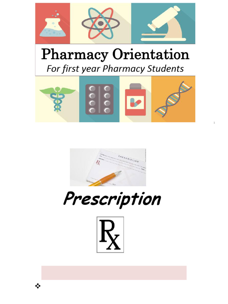 Lecture 4 Pharmacy Orientation | PDF | Medical Prescription | Pharmacy