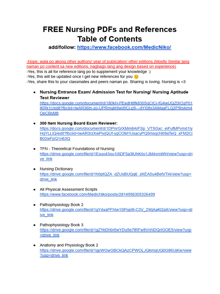 Free Nursing Resources and PDFs | PDF