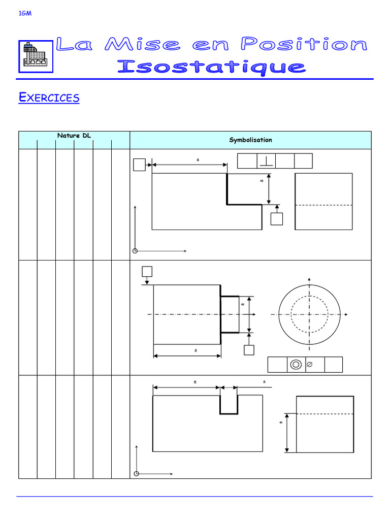 Exercices sur la mise en position isostatique PDF — free download