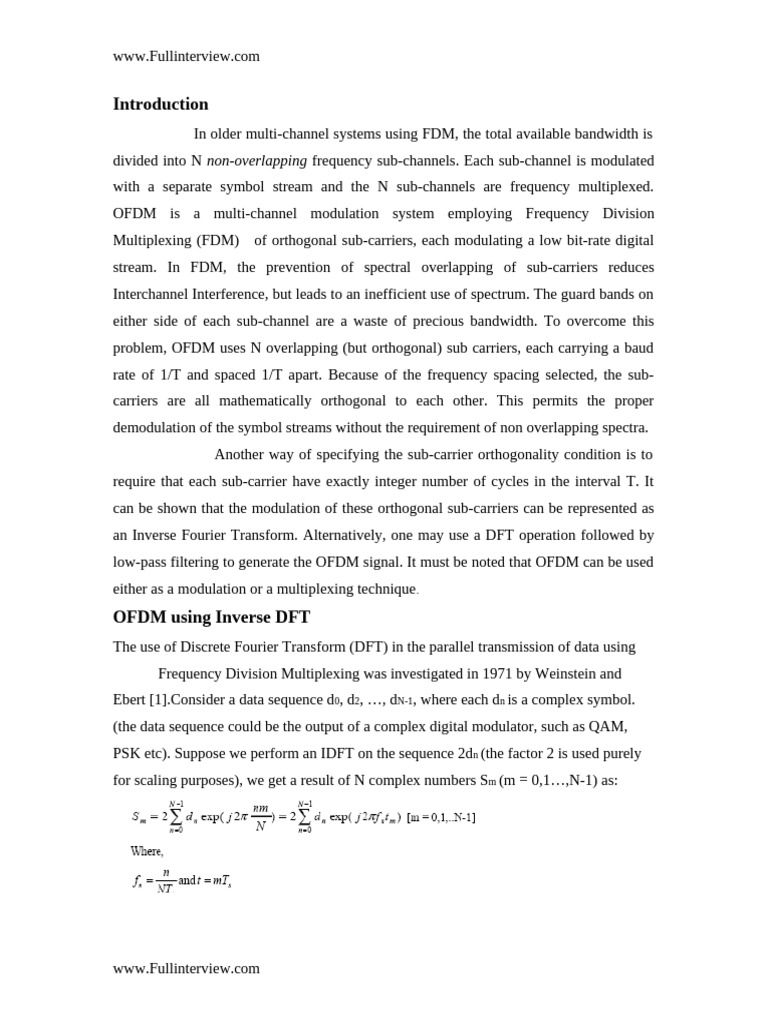 OFDM and MC-CDMA Overview Guide | PDF | Orthogonal Frequency Division ...