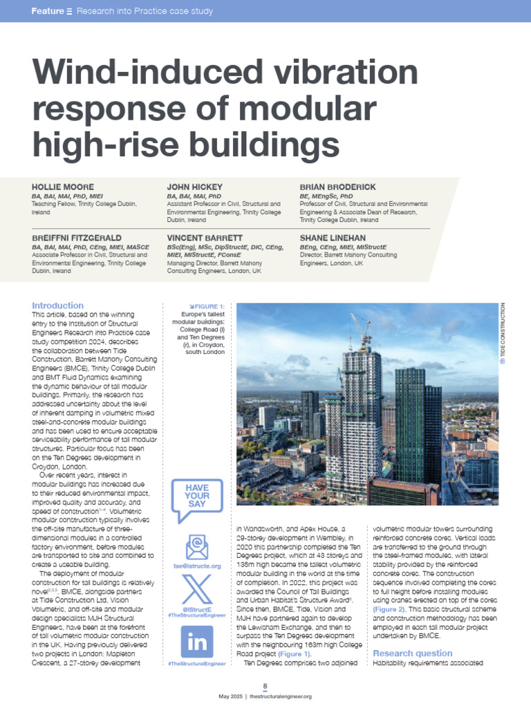 Wind Vibration in Modular High-Rises | PDF | Damping
