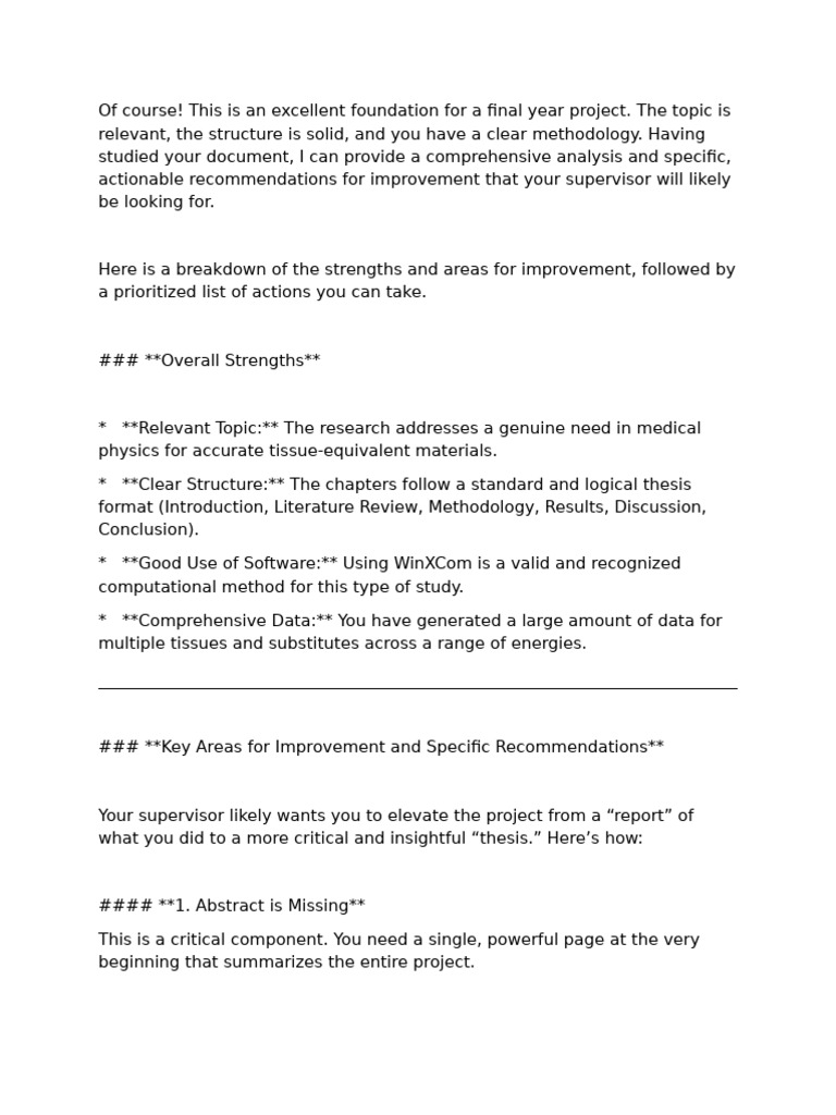Final Year Project Improvement Guide | PDF | Methodology | Thesis