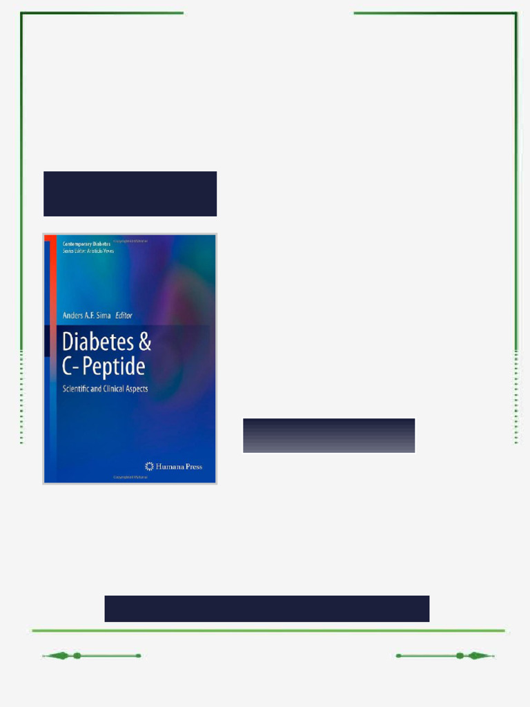 Diabetes C Peptide Scientific and Clinical Aspects 2012th Edition ...