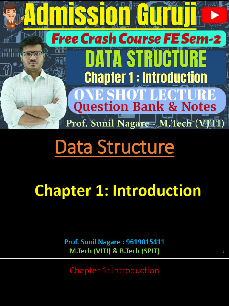 Chapter 1 Introduction DS Sem 2 Sunil Sir | PDF | Queue (Abstract Data ...