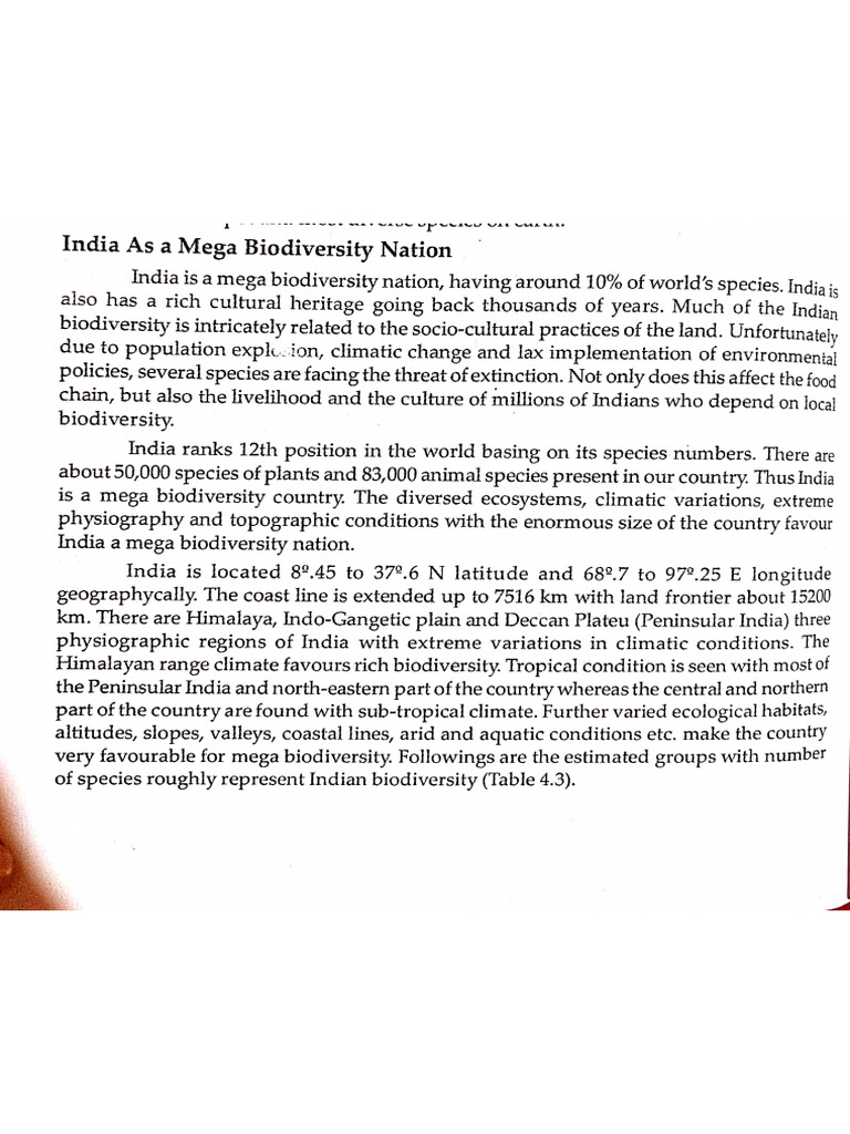 Endangered & Endemic Species of India | PDF