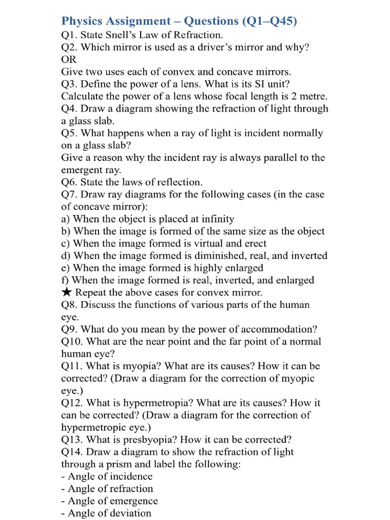 Physics Assignment | PDF