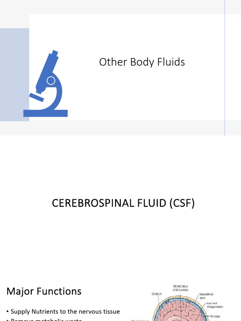 Cerebrospinal Fluid Analysis Guide | PDF | Cerebrospinal Fluid | Vagina