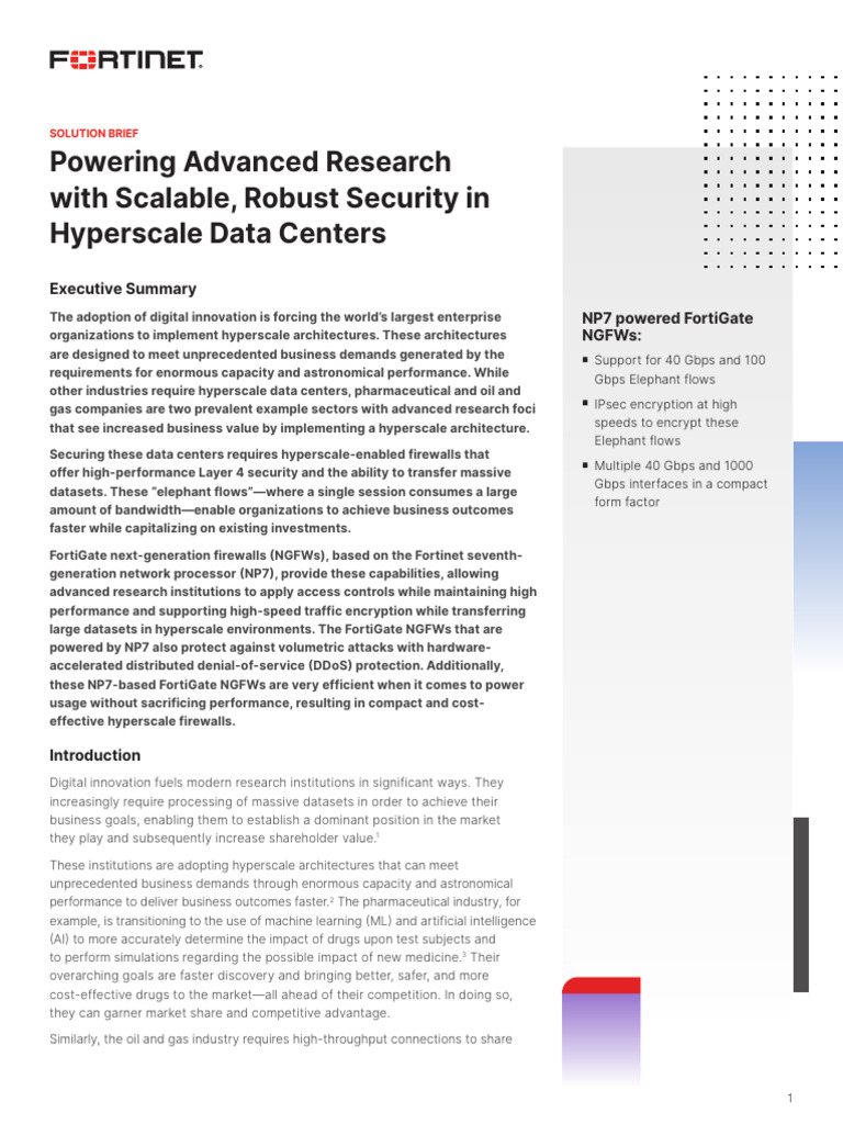 Secure Hyperscale Data Centers for Research | PDF | Computer Network ...
