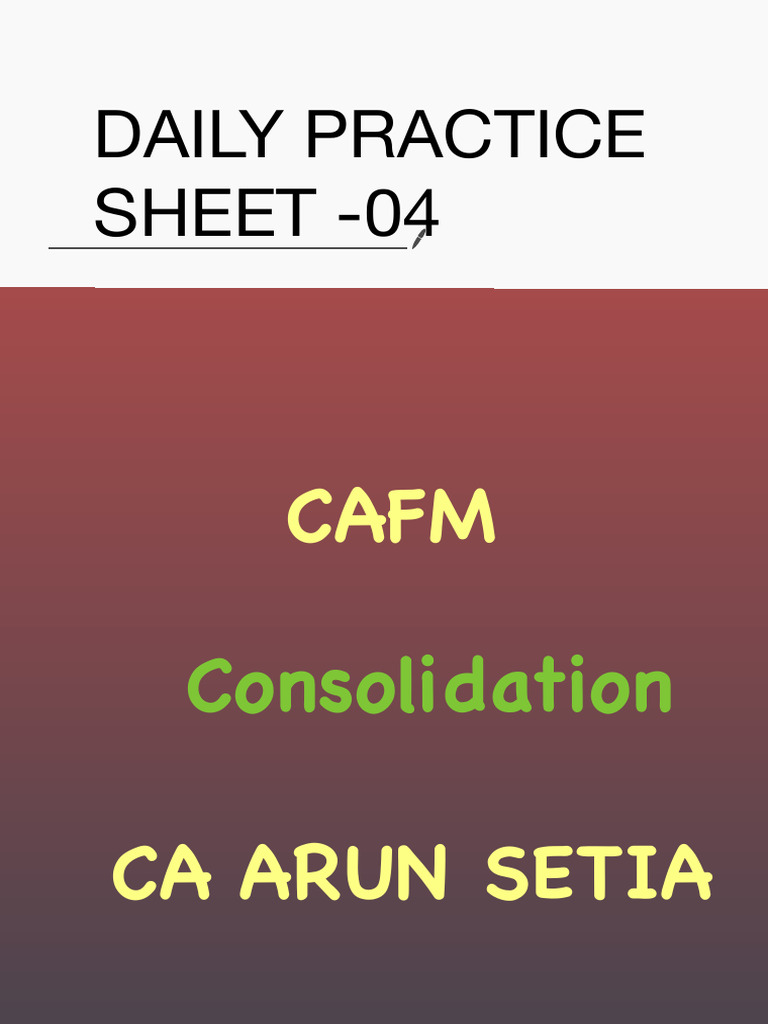 Daily Practice Sheet 4 | PDF