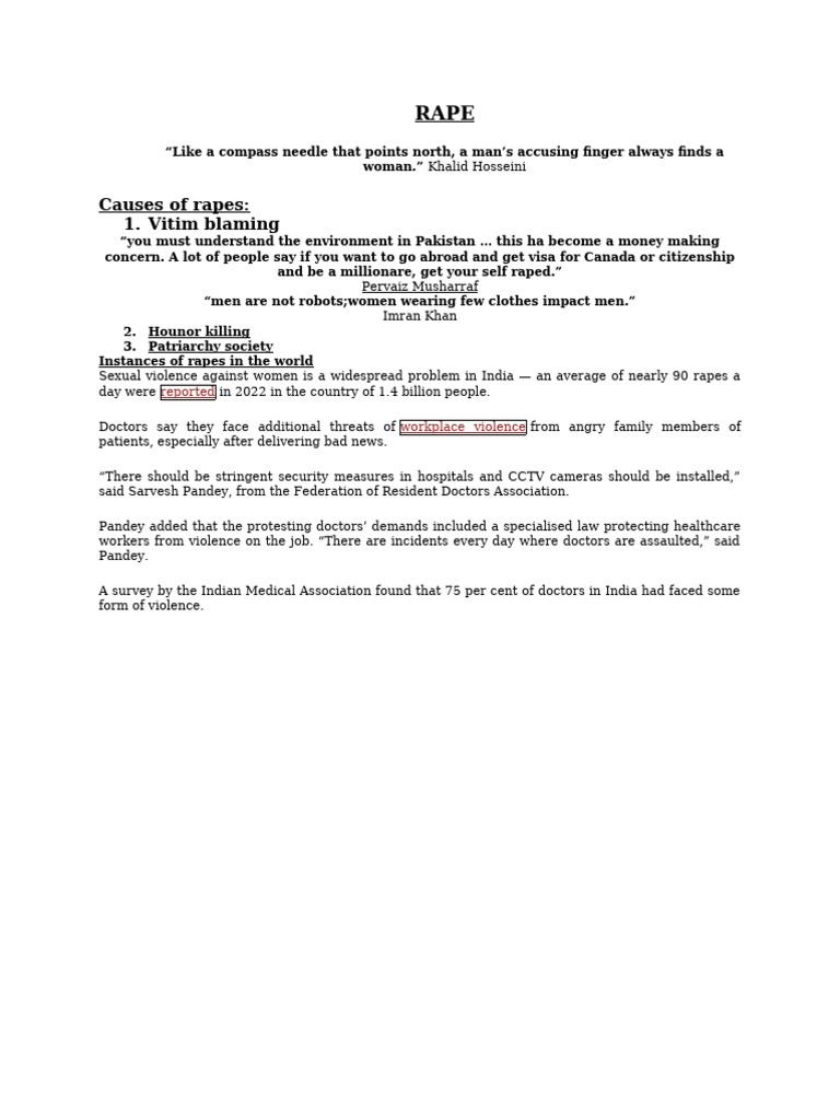 Woman Rape | PDF