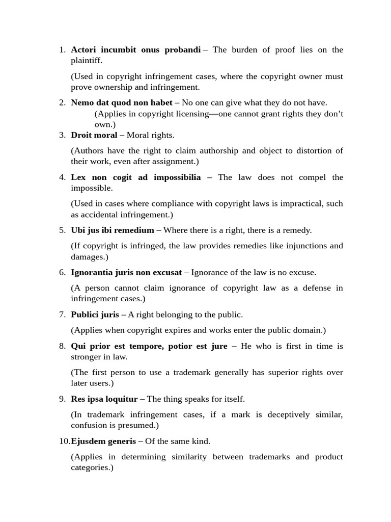 Key Legal Principles in Copyright and Trademark | PDF