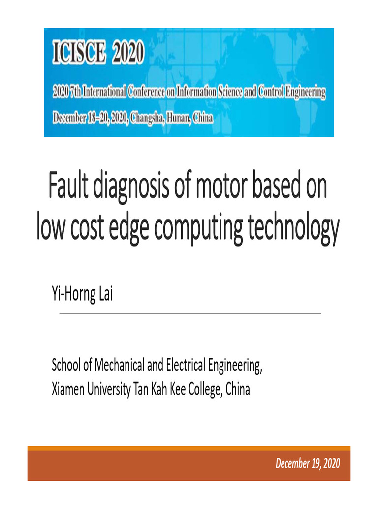 Fault Diagnosis of Motor Based On Low Cost Edge Computing Technology ...