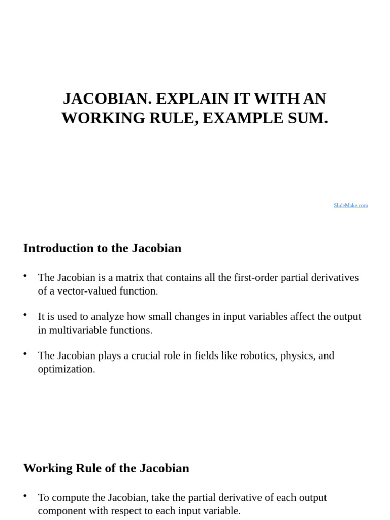 Understanding the Jacobian Matrix | PDF