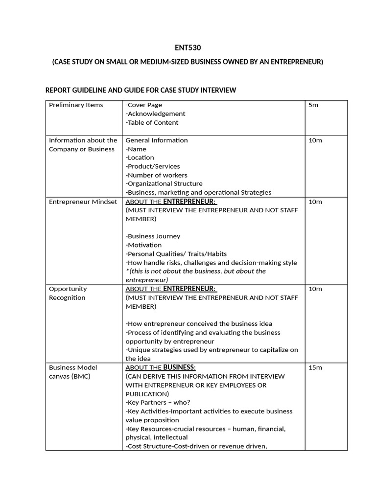 Case Study Guide for Entrepreneurs | PDF | Entrepreneurship | Marketing