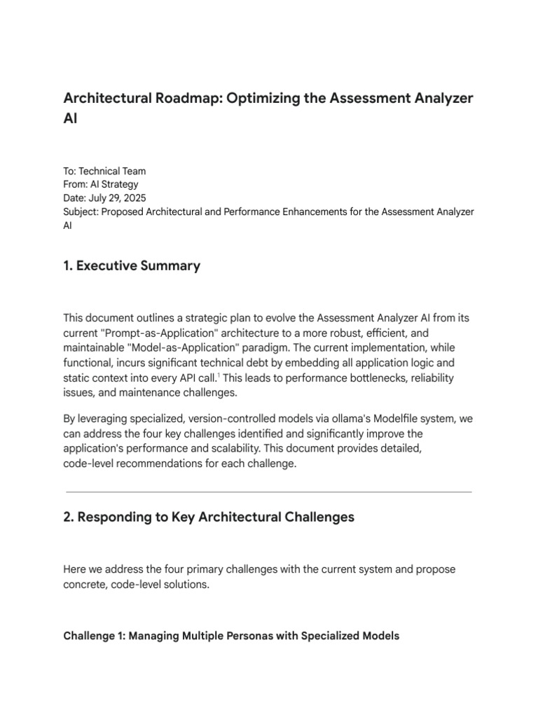 Architectural Enhancements for Assessment AI | PDF | Artificial ...