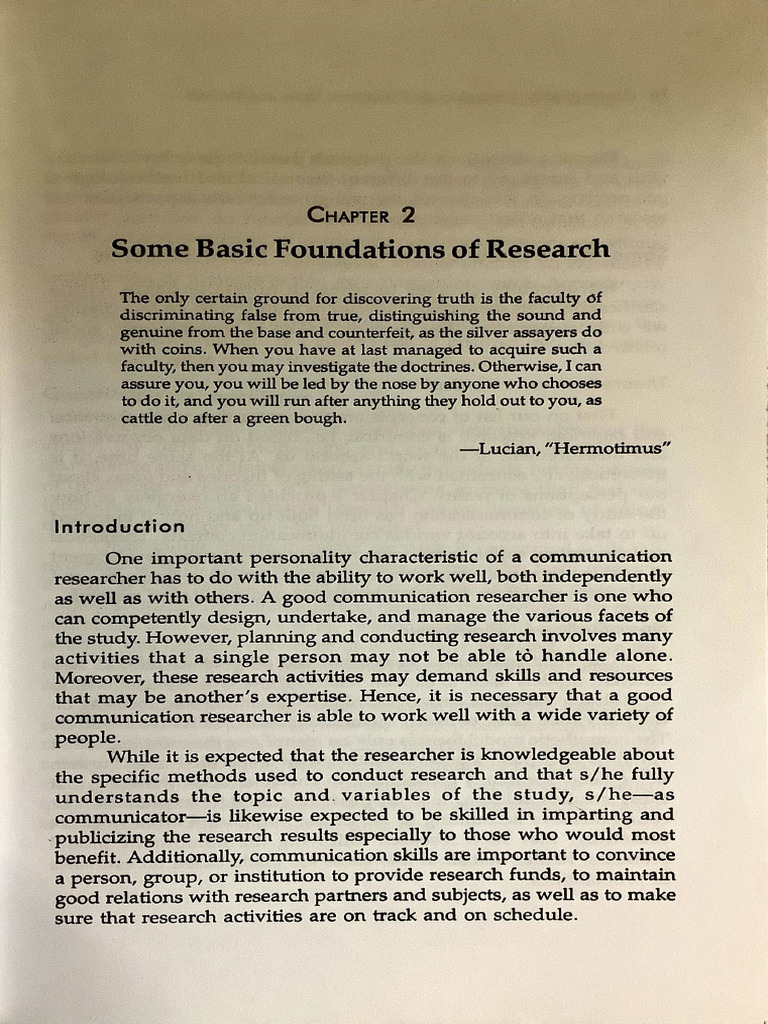 Basic Foundations of Research | PDF
