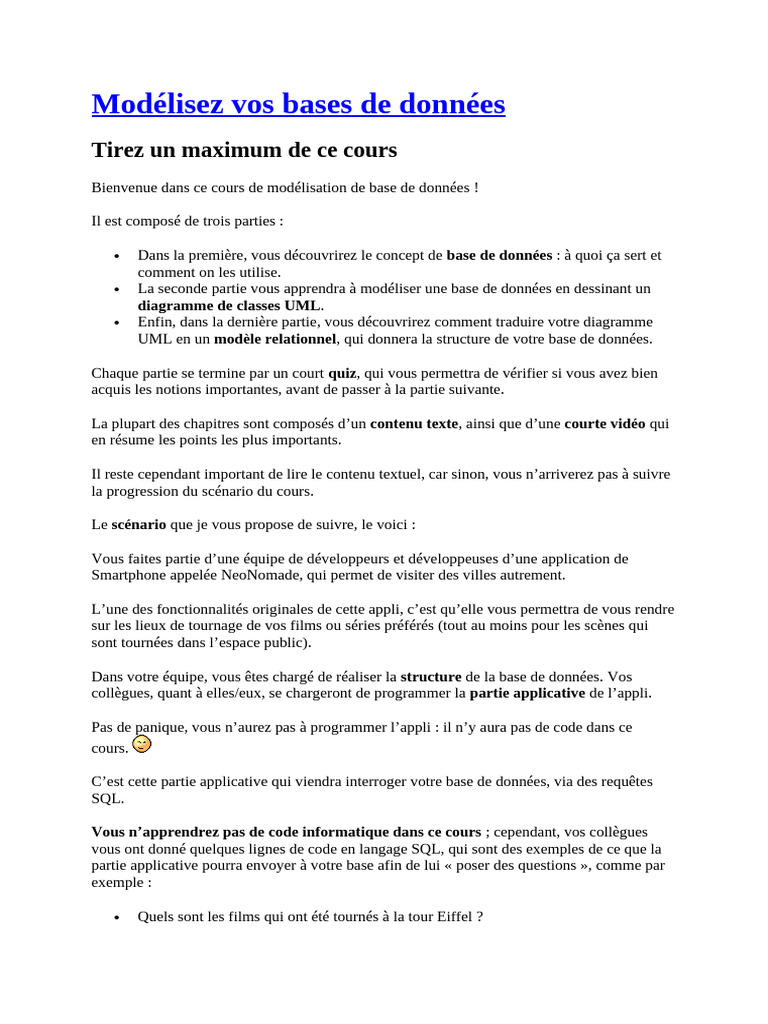 Modélisation de bases de données simplifiée | PDF | Bases de données ...