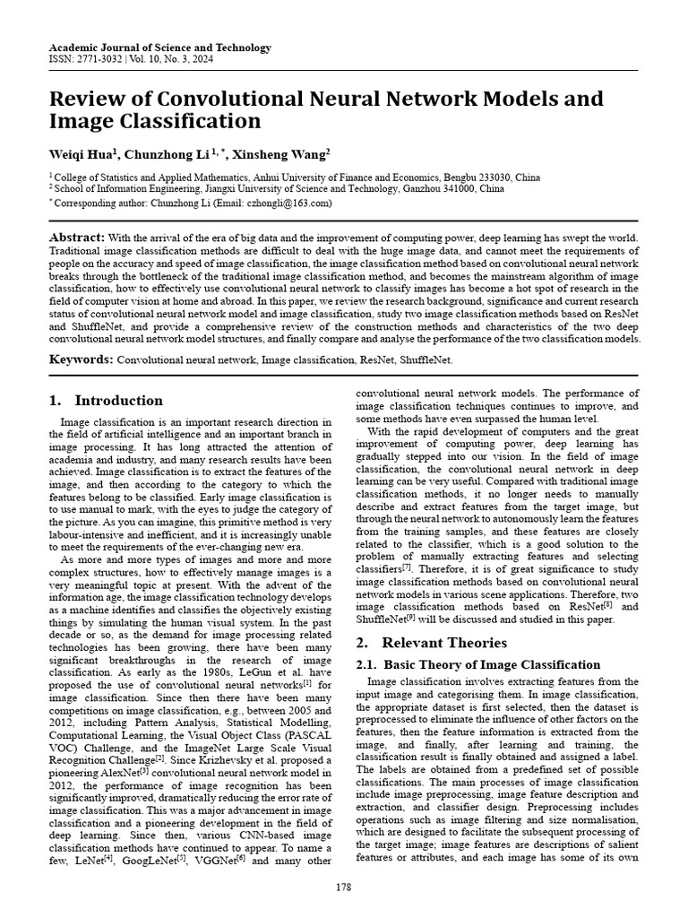 CNN Models for Image Classification Review | PDF | Deep Learning ...