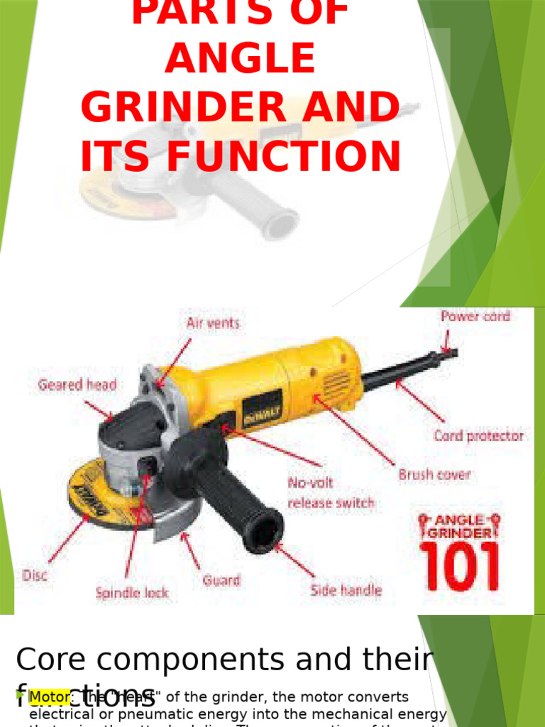 Angle Grinder Parts and Functions | PDF | Grinding (Abrasive Cutting ...