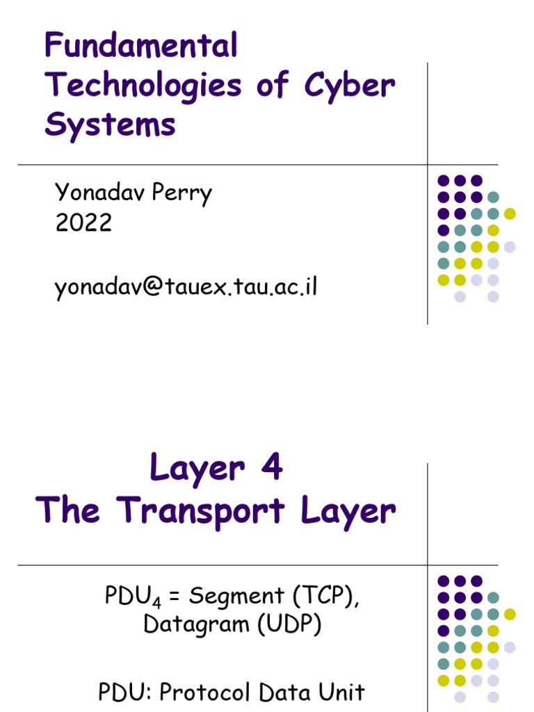 YP Cyber Lesson 5 2022 Transport | PDF | Transmission Control Protocol ...