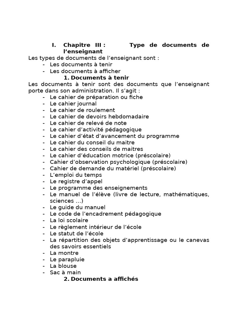 Types de documents et rentrées scolaires | PDF | Enseignants | Pédagogie