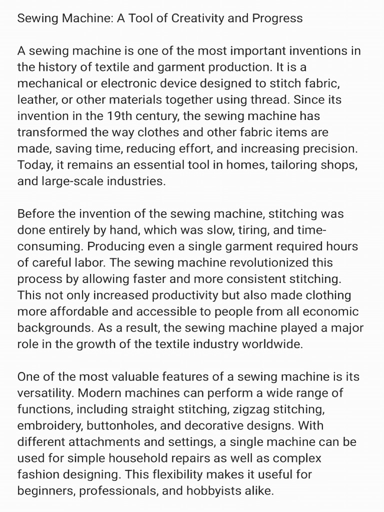 Sewing Machine | PDF