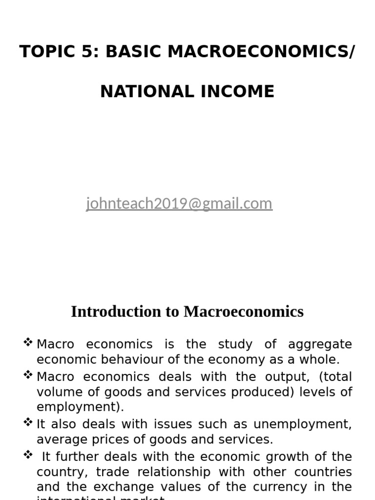 Understanding National Income in Macroeconomics | PDF | Measures Of ...