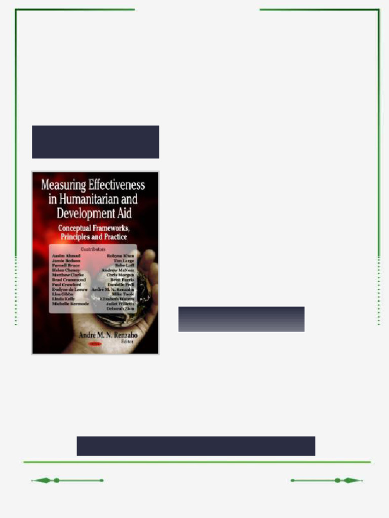 Measuring Effectiveness in Humanitarian and Development Aid 1st Edition ...