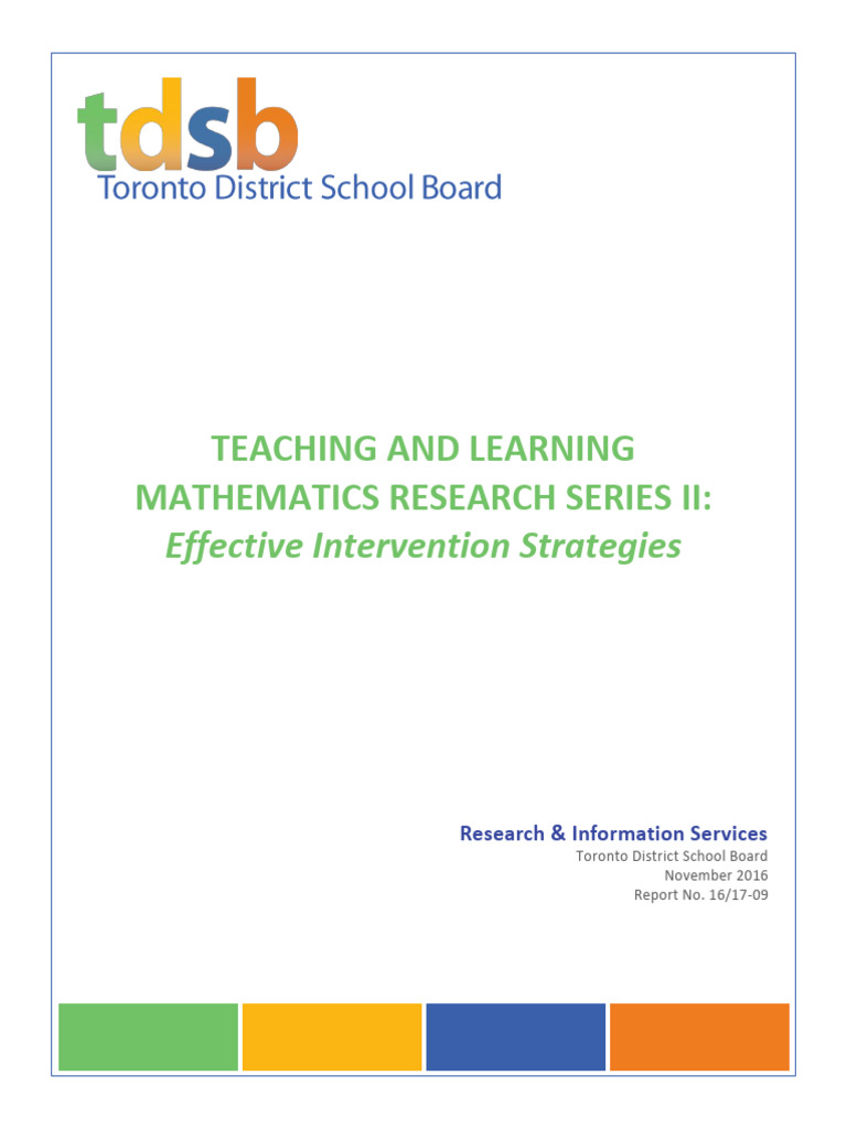 Effective Math Intervention Strategies | PDF | Teachers | National ...