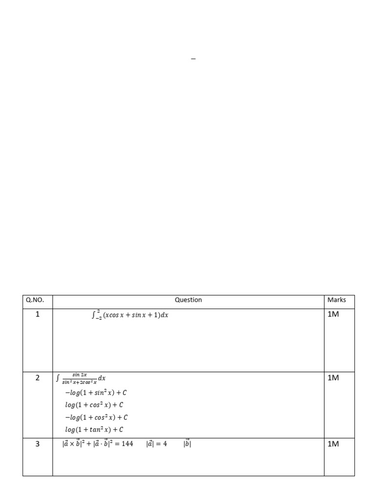 Class 12 Mathematics Model Question Paper 2025-26 | PDF | Function ...