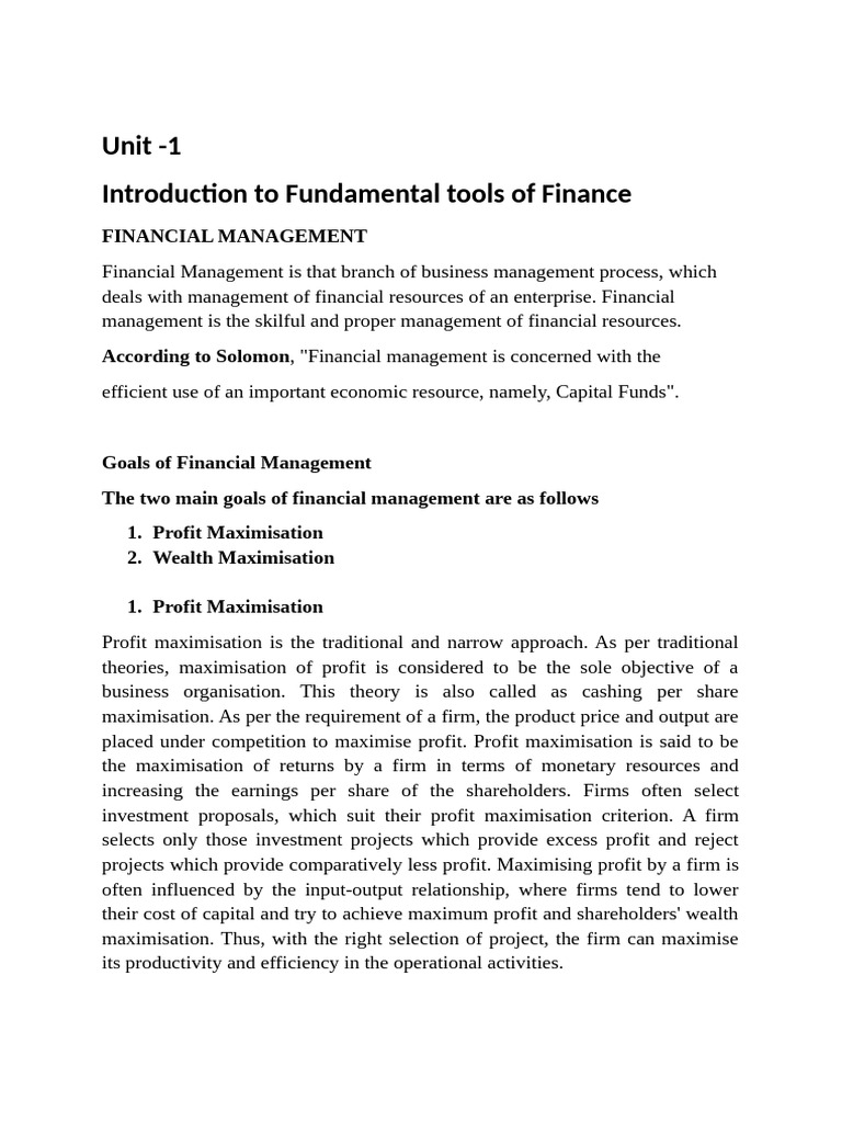 Introduction to Financial Management | PDF | Beta (Finance) | Capital ...